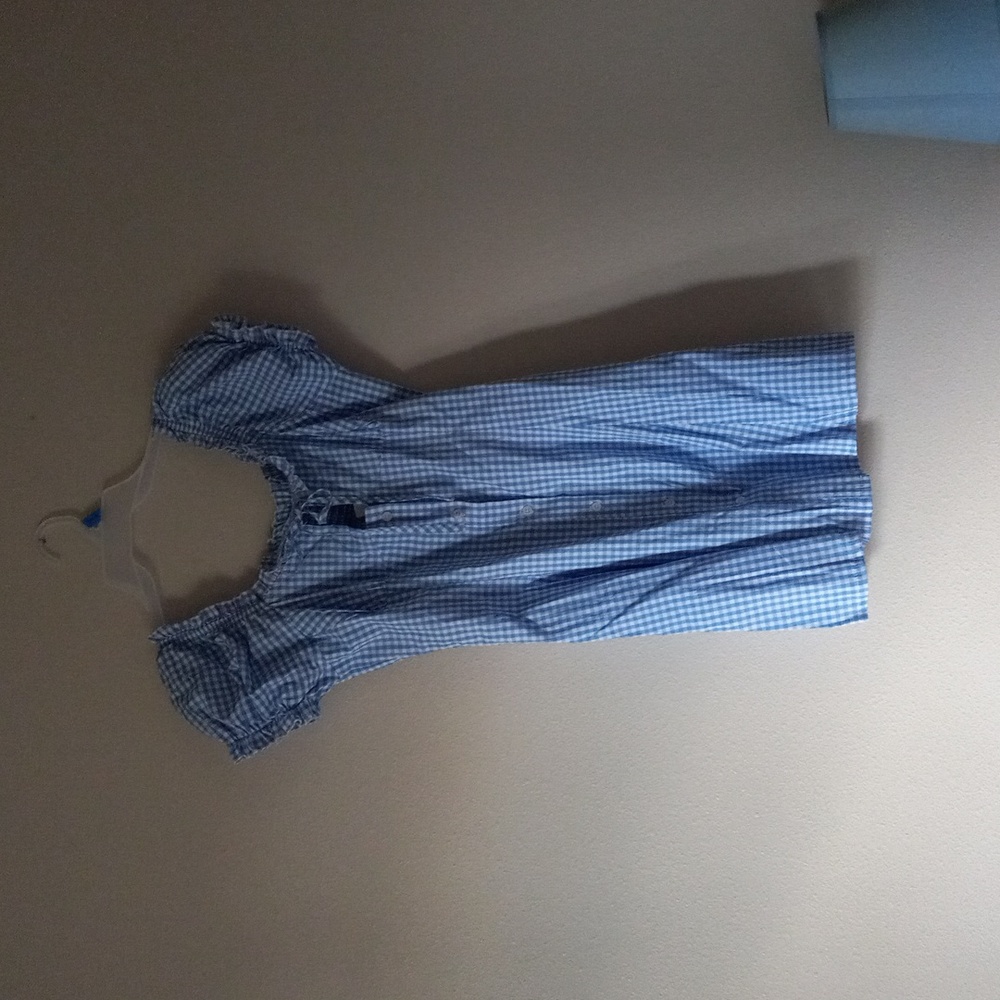 A blue plaid dress